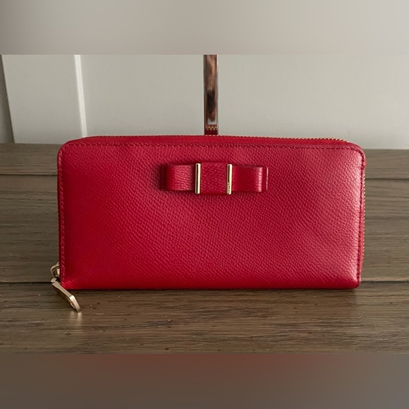 Coach Handbags - EUC, Coach Red Pebbled Leather Wallet